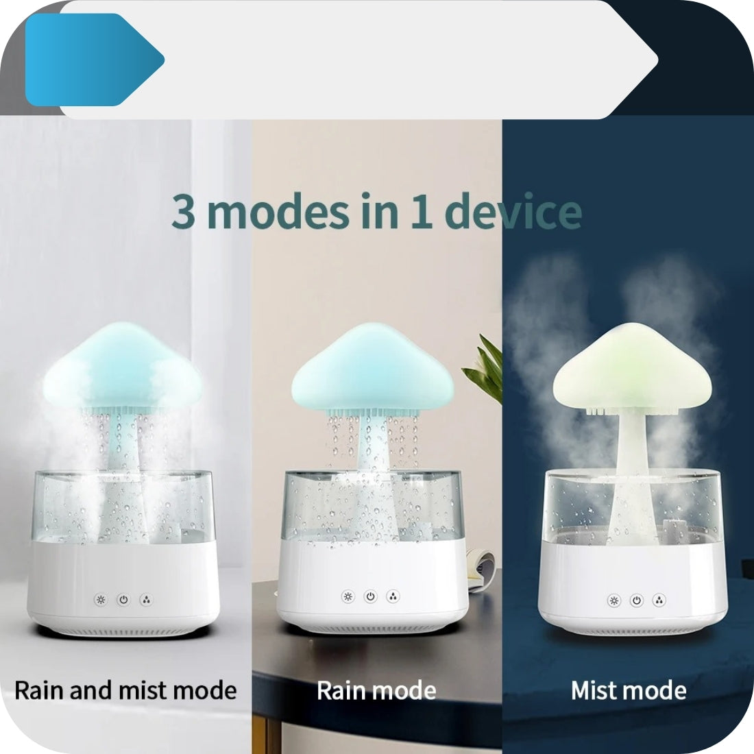 Raindrop Aromatherapy Ultrasonic Humidifier, featuring Colorful Lamp and Cloud-like Diffusion Technology