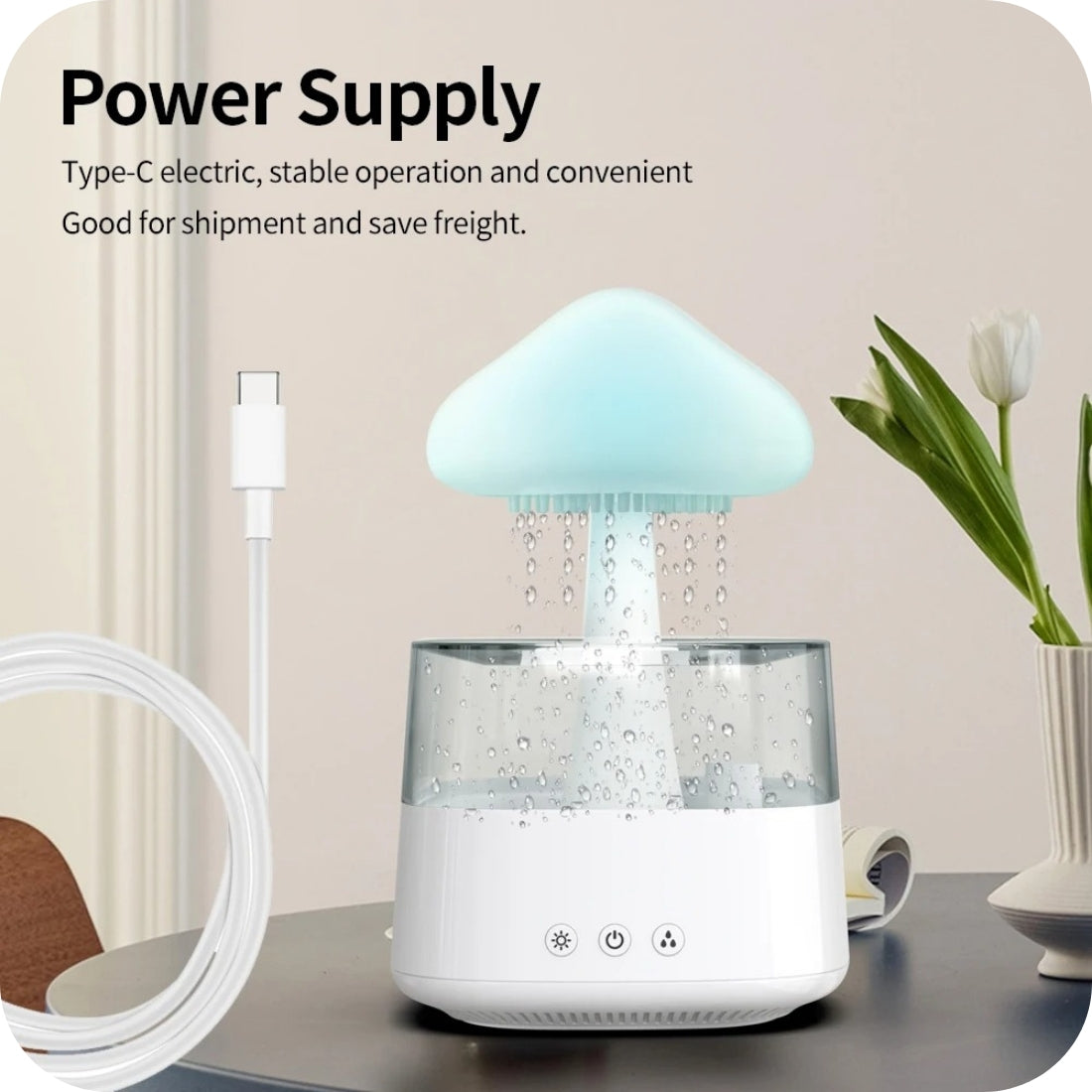 Raindrop Aromatherapy Ultrasonic Humidifier, featuring Colorful Lamp and Cloud-like Diffusion Technology