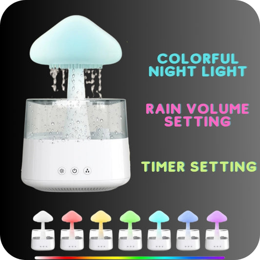 Raindrop Aromatherapy Ultrasonic Humidifier, featuring Colorful Lamp and Cloud-like Diffusion Technology