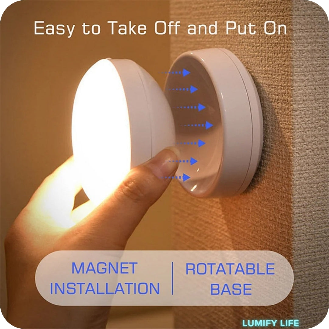 360° Rotated PIR Motion Sensor LED Night Light - Rechargeable Wall Lamps