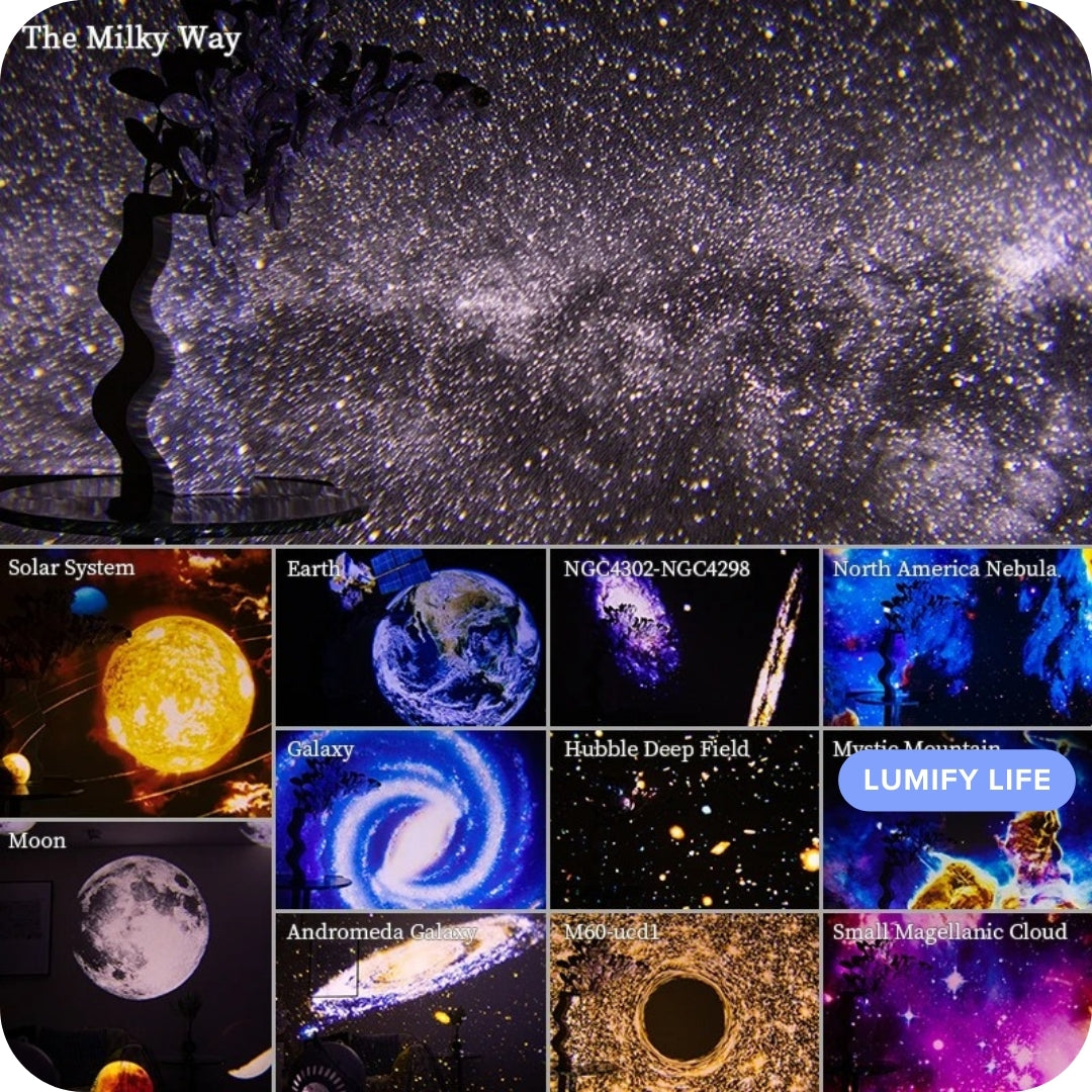 Galaxy Projector Night Light - 360° Rotate Starry Sky Planetarium Lamp