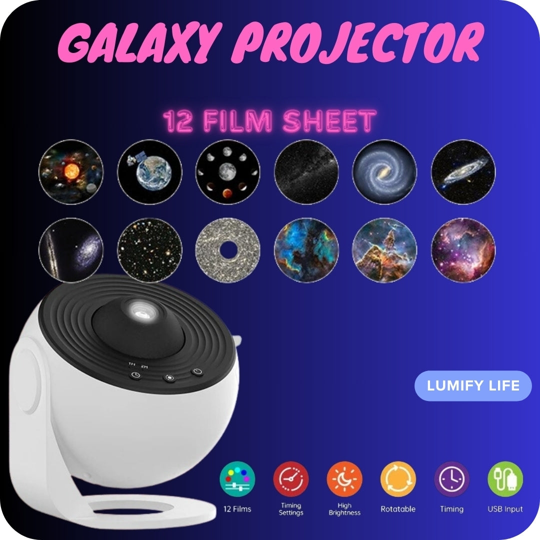 Galaxy Projector Night Light - 360° Rotate Starry Sky Planetarium Lamp