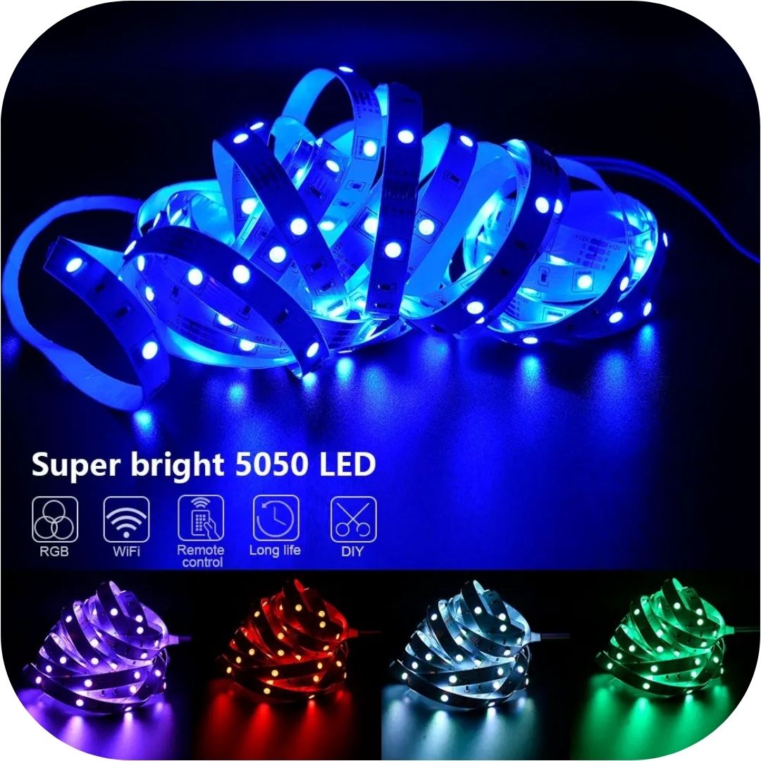 Flexible RGB 5050 LED Strip Lights - 5V for Party Home Decor