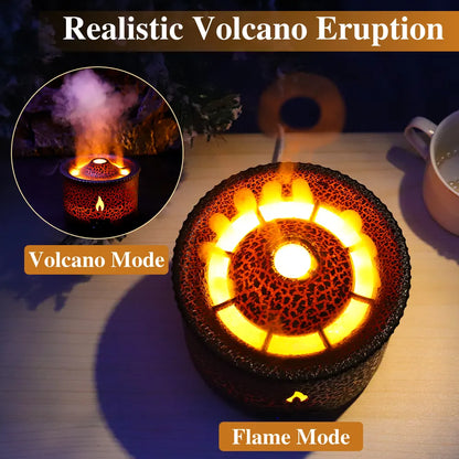 Volcano Flame Air Humidifier with Remote Control and Jellyfish Aroma Diffusion