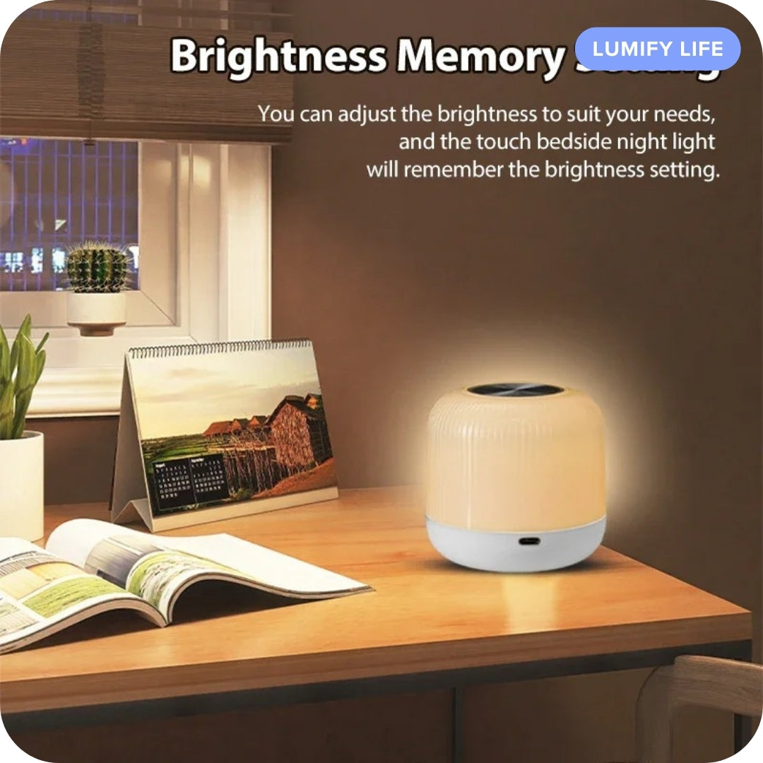 Portable Rechargeable Touch RGB Dimmable Lamp - Colorful LED Night Light with Remote Control