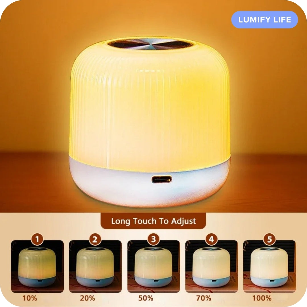 Portable Rechargeable Touch RGB Dimmable Lamp - Colorful LED Night Light with Remote Control