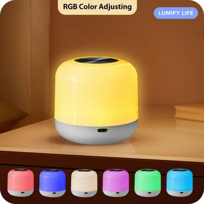 Portable Rechargeable Touch RGB Dimmable Lamp - Colorful LED Night Light with Remote Control